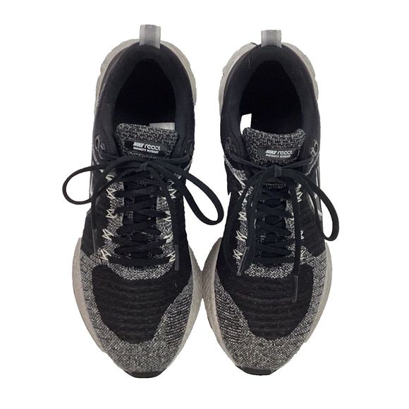 Nike React Infinity Flyknit-Men's 9.5-Black/White Knit Running Shoes- CT2423-101 - Picture 4 of 12